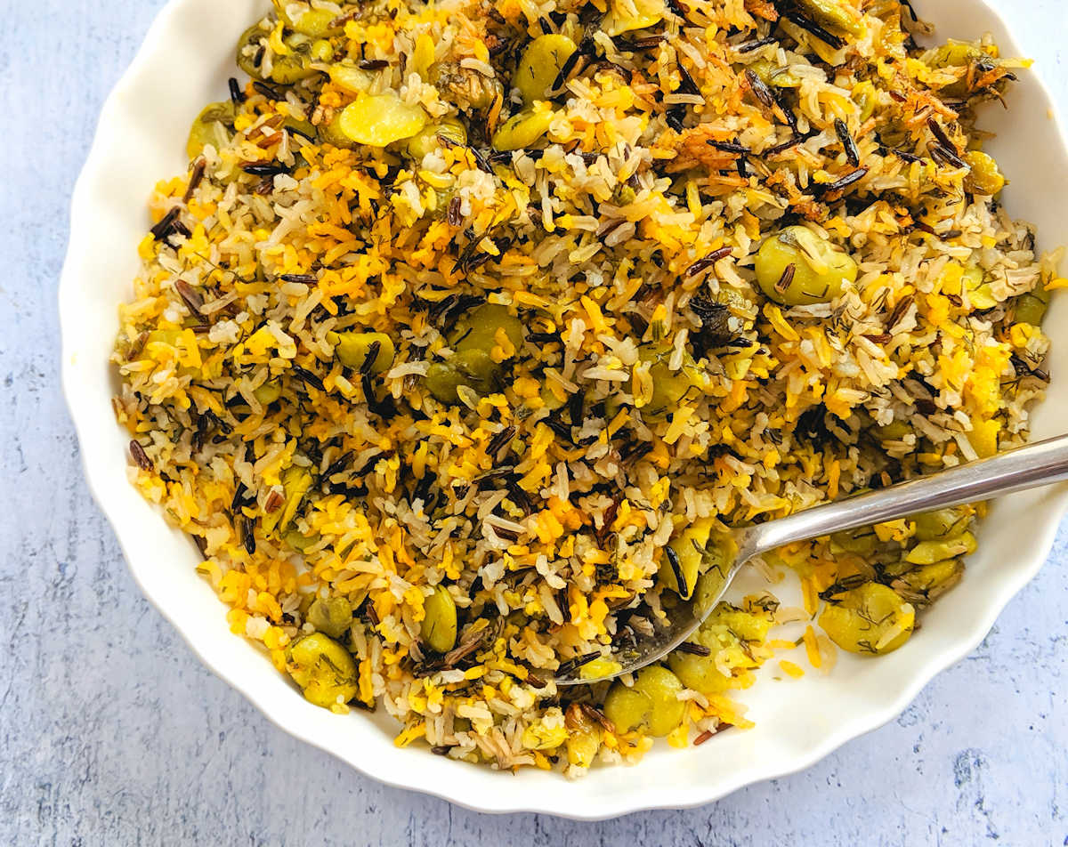 Persian Rice With Broad Beans Recipe Cuisine Fiend